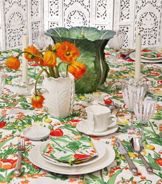 Taza y platillo Lettuce Ware, juego de 2