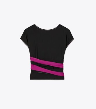 Top cruzado de jersey crepé