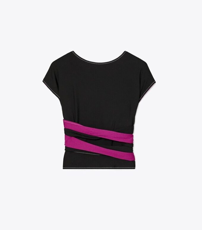 Top cruzado de jersey crepé Top cruzado de jersey crepé