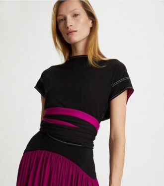 Top cruzado de jersey crepé
