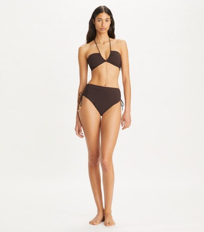 Top de bikini bandeau con cuello halter Top de bikini bandeau con cuello halter
