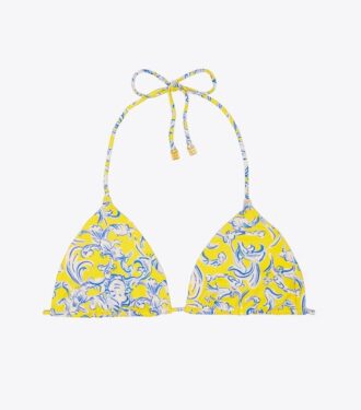 Top de bikini con cordones estampado