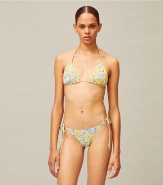Top de bikini con cordones estampado