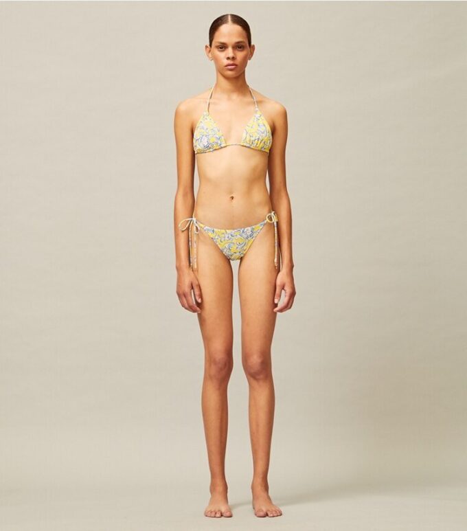 Top de bikini con cordones estampado Top de bikini con cordones estampado