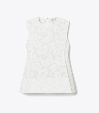 Top de encaje cordado