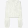 Top de jersey transparente con volantes Top de jersey transparente con volantes