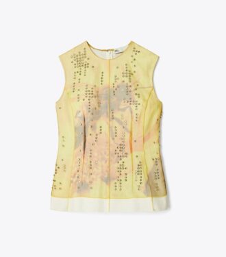 Top de organza estampada