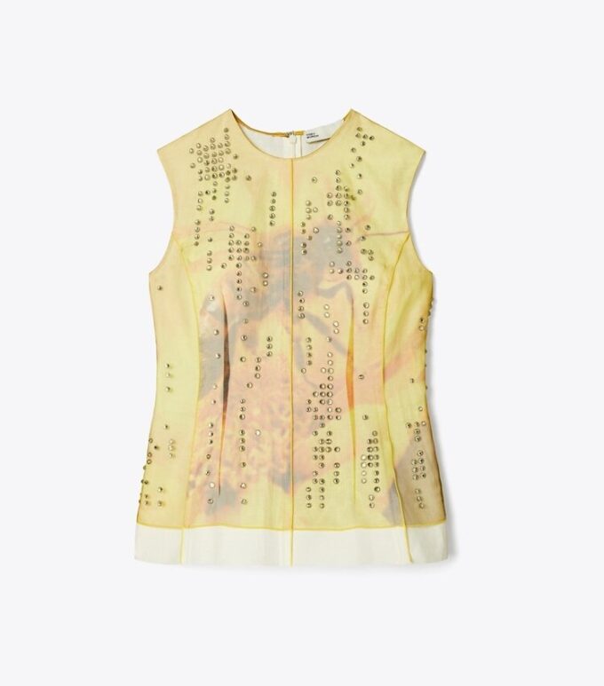 Top de organza estampada Top de organza estampada
