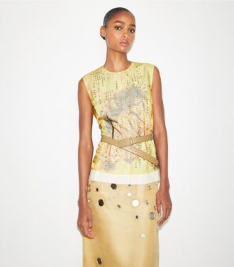 Top de organza estampada