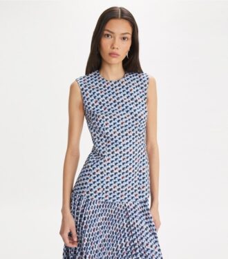 Top de popelín de algodón estampado