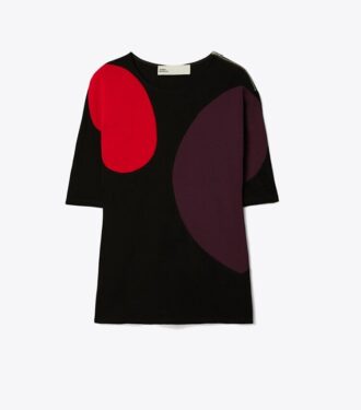 Top de punto con bloques de color