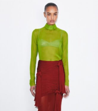 Top de seda con cuello