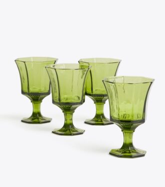 Vasos de agua de vidrio prensado, juego de 4 Vasos de agua de vidrio prensado, juego de 4