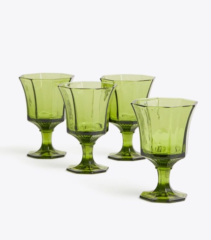 Vasos de agua de vidrio prensado, juego de 4 Vasos de agua de vidrio prensado, juego de 4