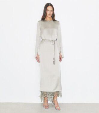 Vestido asimétrico de crepé