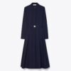 Vestido camisero de algodón plisado