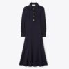 Vestido camisero de crepé con múltiples botones Vestido camisero de crepé con múltiples botones