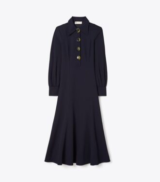 Vestido camisero de crepé con múltiples botones