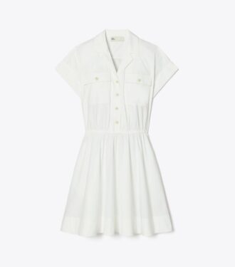 Vestido camisero de popelín de algodón