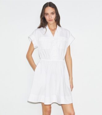 Vestido camisero de popelín de algodón