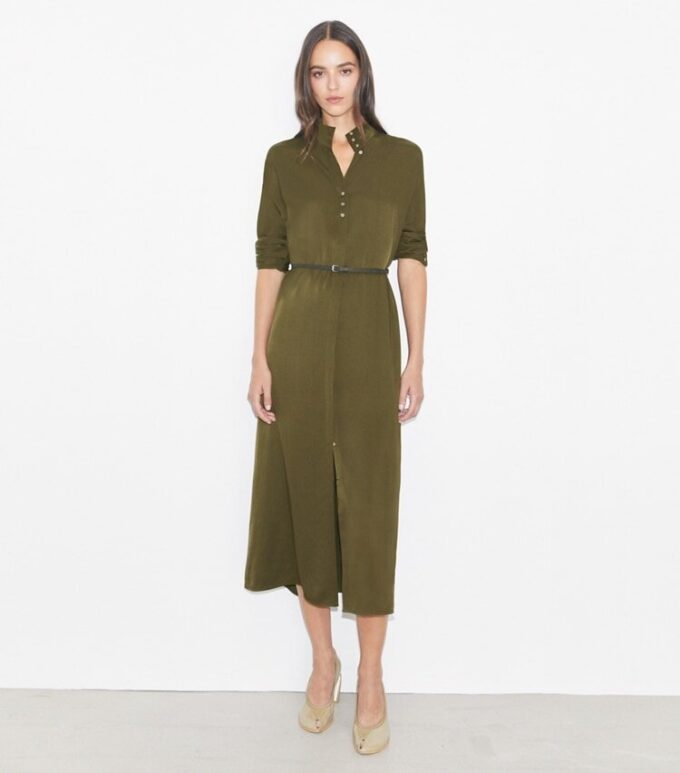 Vestido camisero de satén Vestido camisero de satén