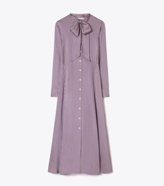 Vestido camisero de viscosa a rayas