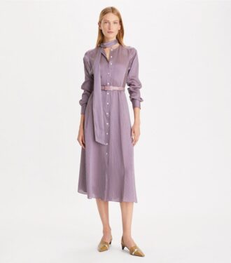 Vestido camisero de viscosa a rayas