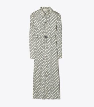 Vestido camisero estampado de viscosa