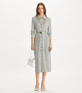 Vestido camisero estampado de viscosa