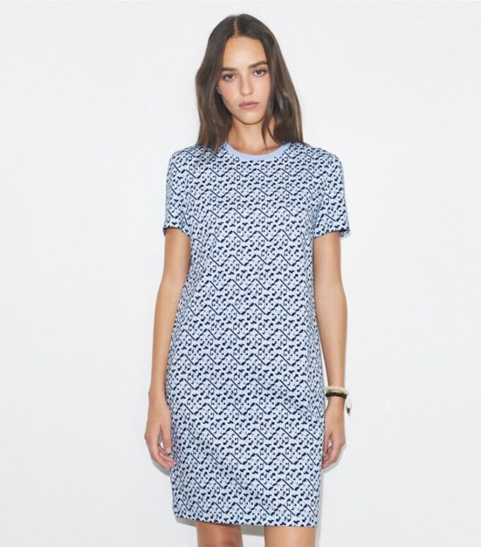 Vestido camiseta estampado de algodón