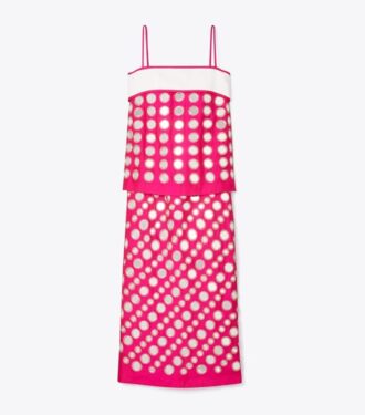 Vestido con espejos superpuestos hechos a mano