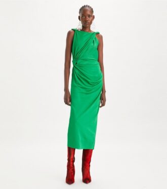 Vestido con nudo de viscosa