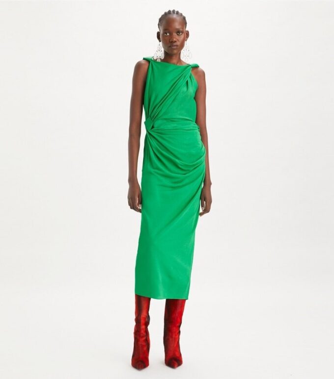Vestido con nudo de viscosa