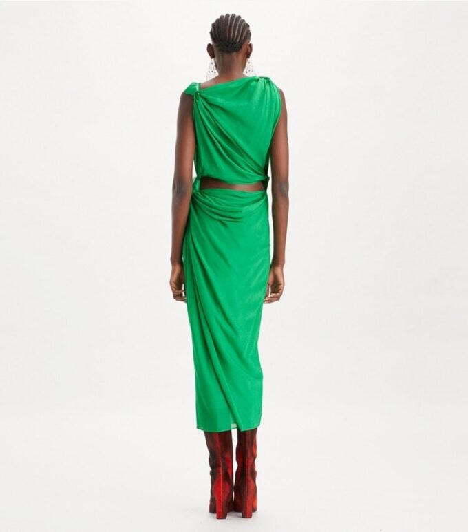 Vestido con nudo de viscosa