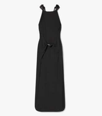 Vestido de crepé anudado