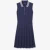 Vestido de golf con cuello plisado de alto rendimiento Vestido de golf con cuello plisado de alto rendimiento