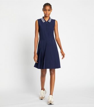 Vestido de golf con cuello plisado de alto rendimiento Vestido de golf con cuello plisado de alto rendimiento