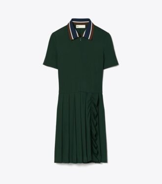 Vestido de golf con pliegues y cremallera delantera