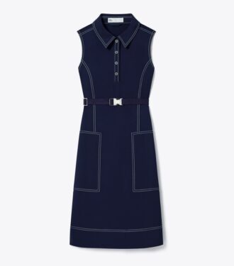 Vestido de golf con puntadas decorativas