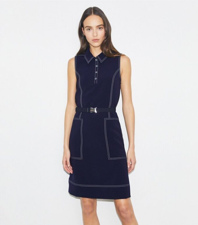 Vestido de golf con puntadas decorativas Vestido de golf con puntadas decorativas