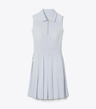 Vestido de golf plisado con jacquard T Monogram