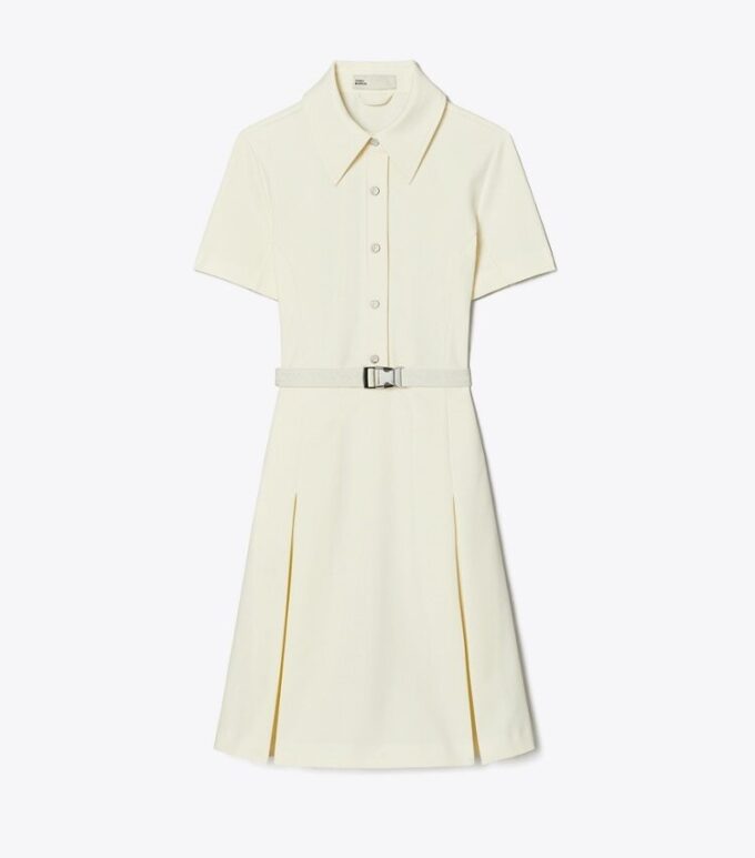 Vestido de golf plisado de manga corta Vestido de golf plisado de manga corta