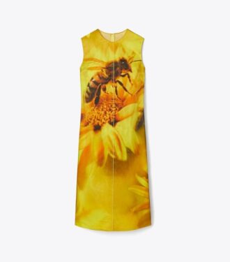 Vestido de organza estampado