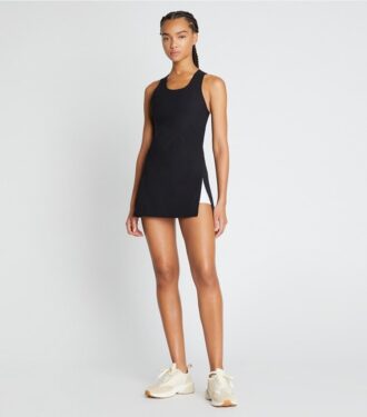 Vestido de tenis con abertura lateral y jersey de alto rendimiento Vestido de tenis con abertura lateral y jersey de alto rendimiento