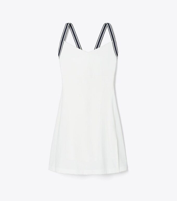 Vestido de tenis con espalda cruzada y jersey de alto rendimiento Vestido de tenis con espalda cruzada y jersey de alto rendimiento