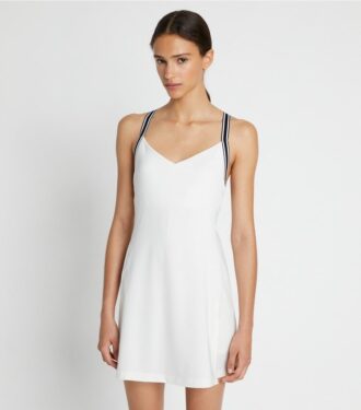 Vestido de tenis con espalda cruzada y jersey de alto rendimiento
