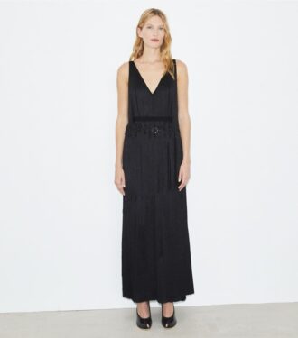 Vestido de viscosa con flecos