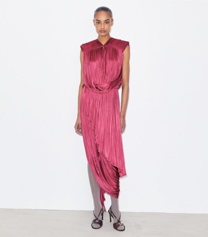 Vestido drapeado de jersey