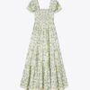 Vestido estampado de algodón con fruncidos Vestido estampado de algodón con fruncidos