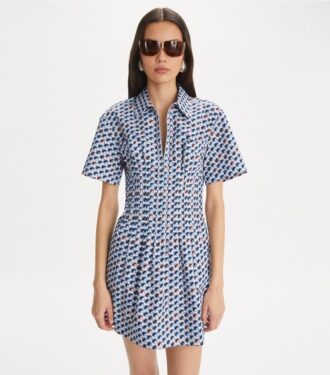 Vestido estampado de popelín de algodón